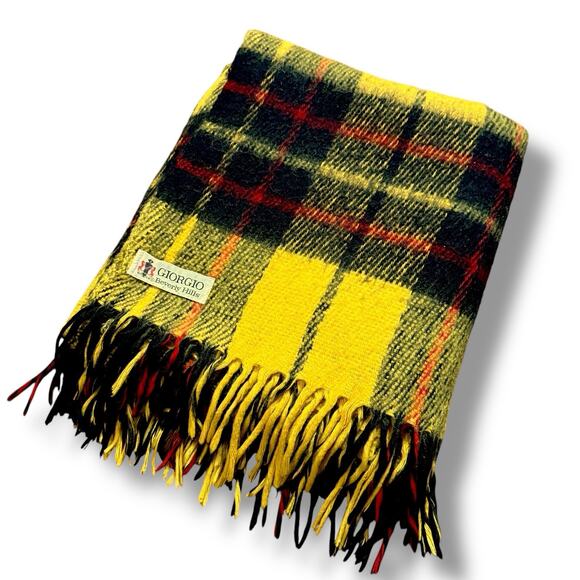 Vintage GIORGIO Beverly Hills Tartan Plaid Lap Throw Scarf Blanket 51 X 48 In - Picture 10 of 10